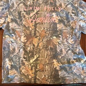Living Fully Co, Camo Graphic Tee with Pink Text
